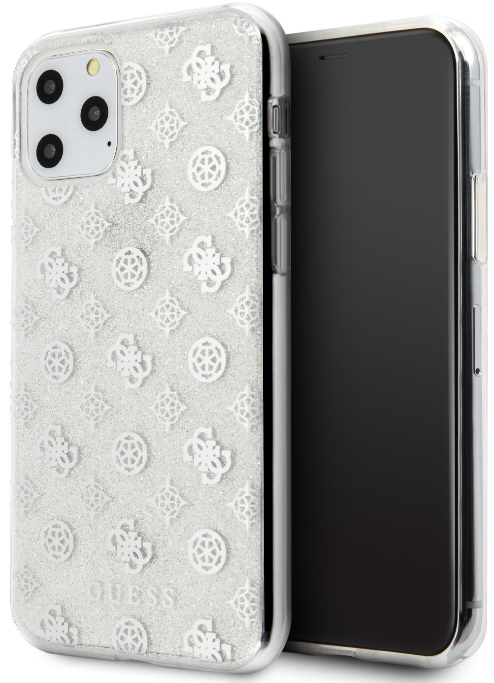 Чехол Guess для iPhone 11 Pro 4G Peony Hard PC/TPU Glitter Silver