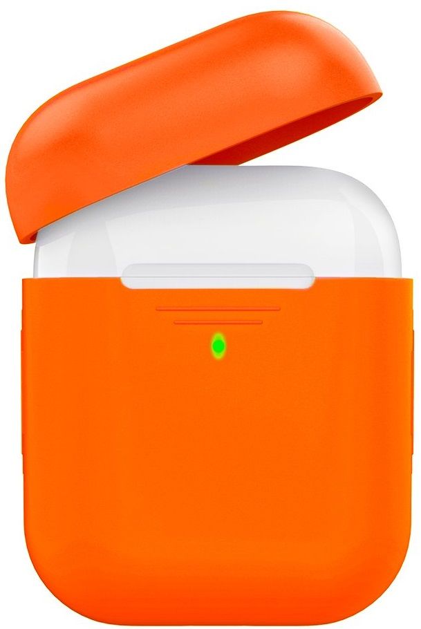 Силиконовый чехол Deppa для Air Pods 1/2 оранжевый, картинка 2