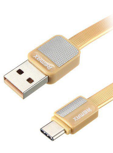 Кабель REMAX USB-C Data Cable Metal RC-044a - Yellow, картинка 2