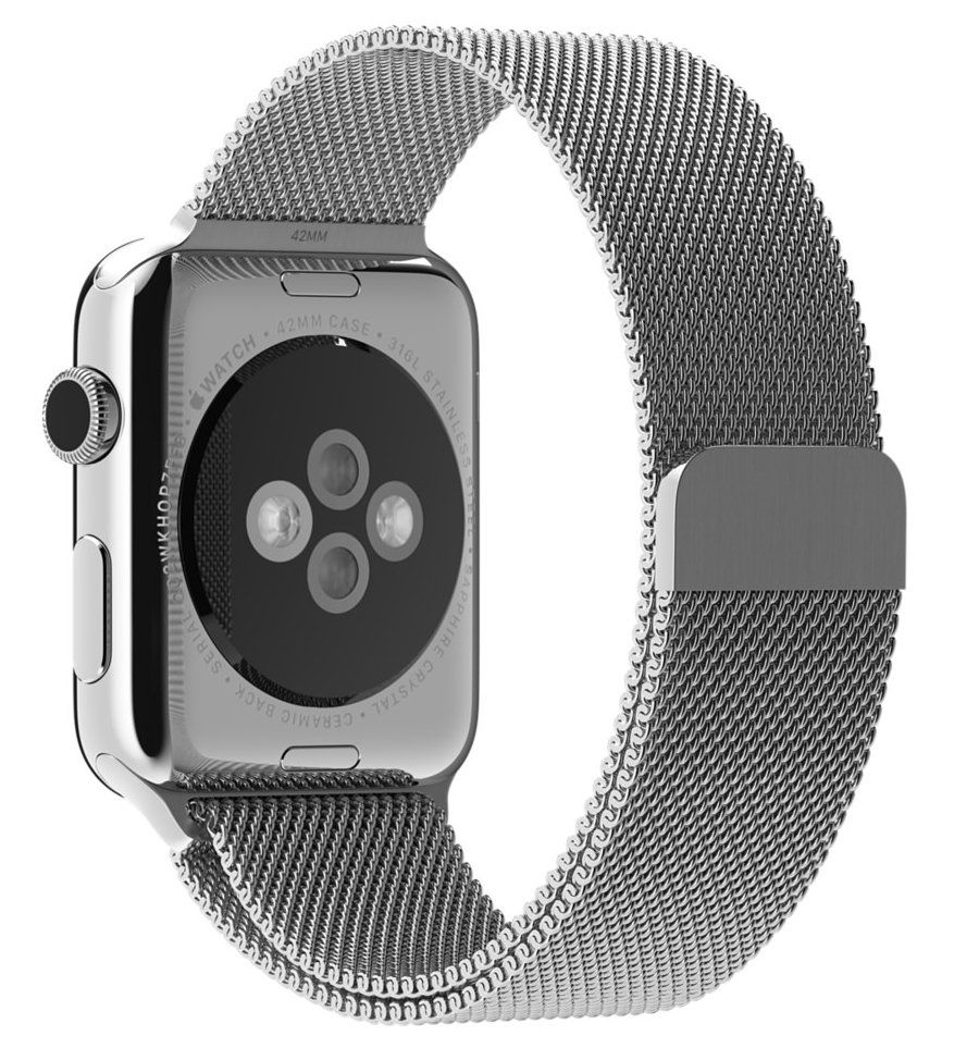 Ремешок для Apple Watch 42/44mm Milanese Silver, картинка 3