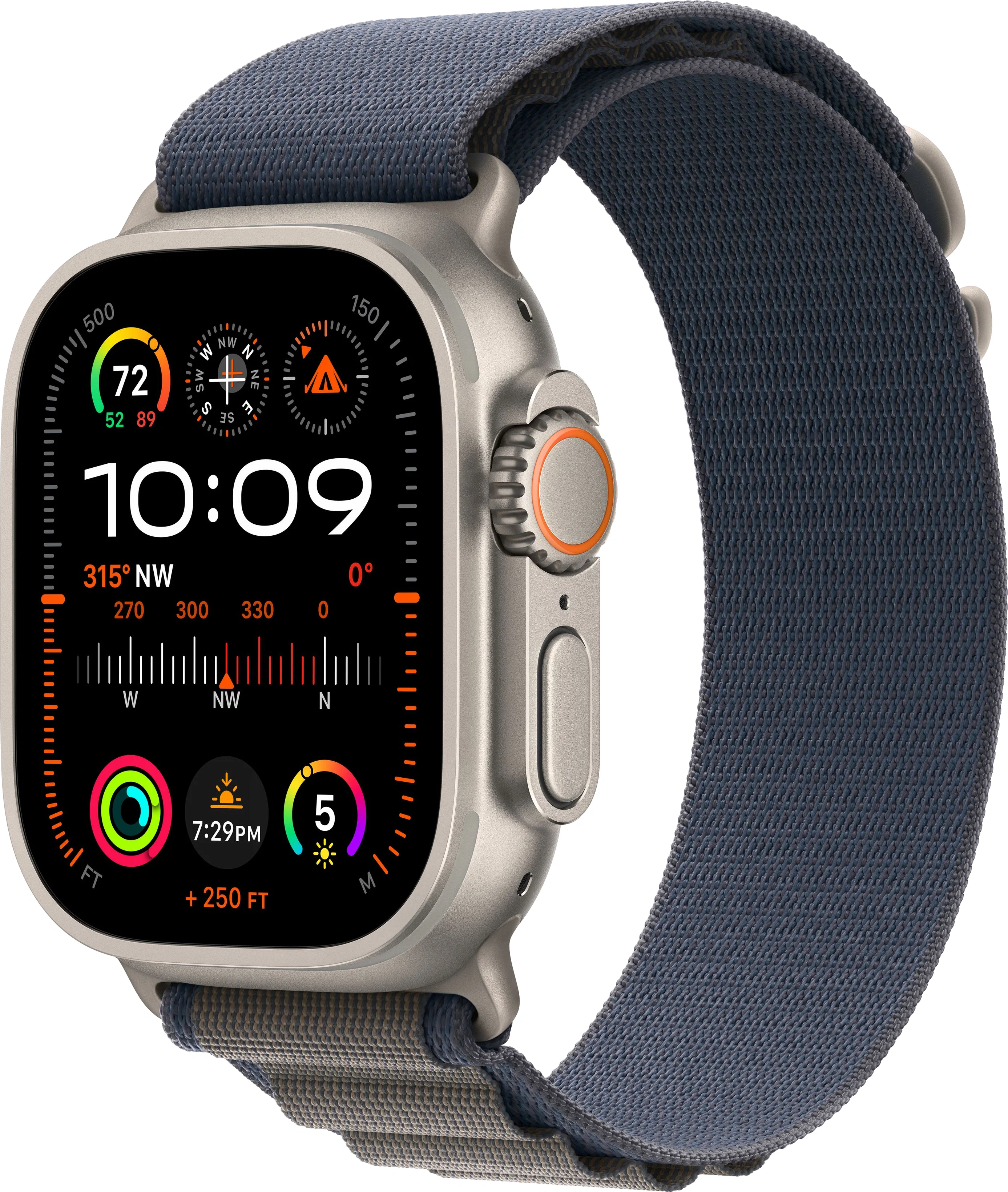 Apple Watch Ultra 2 GPS, 49 мм, корпус из титана, ремешок Alpine синего цвета, картинка 1