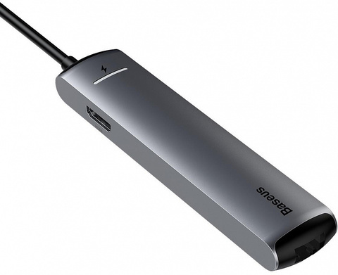 USB-концентратор Baseus Mechanical eye Six-in-one smart HUB (CAHUB-J0G) Серый, картинка 3