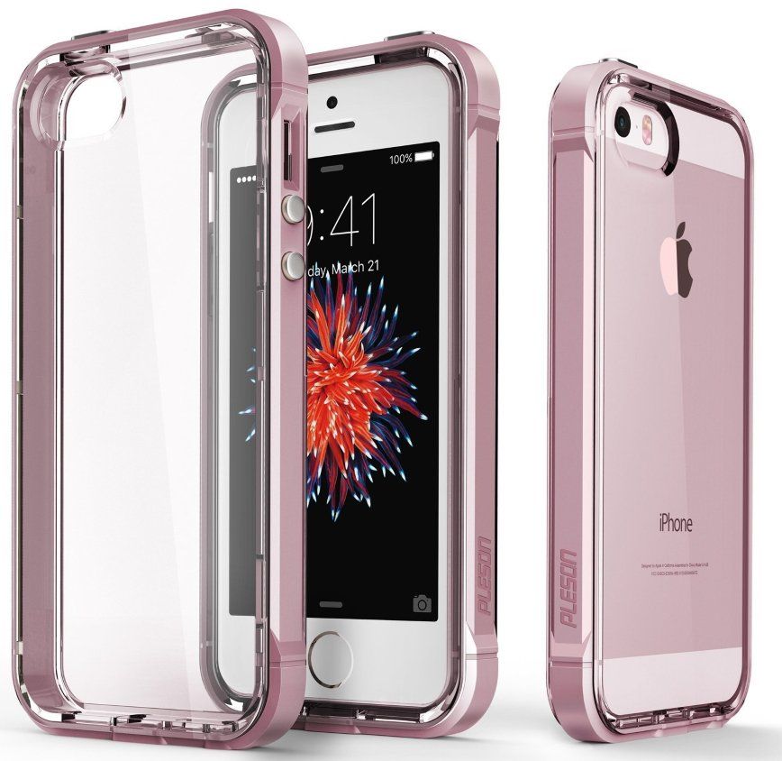 Чехол Pleson iPhone 5S/SE ISE Case - Clear/Pink, картинка 2
