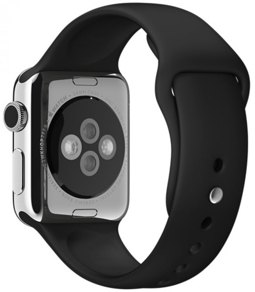 Ремешок силиконовый для Apple Watch 38mm Black, картинка 1