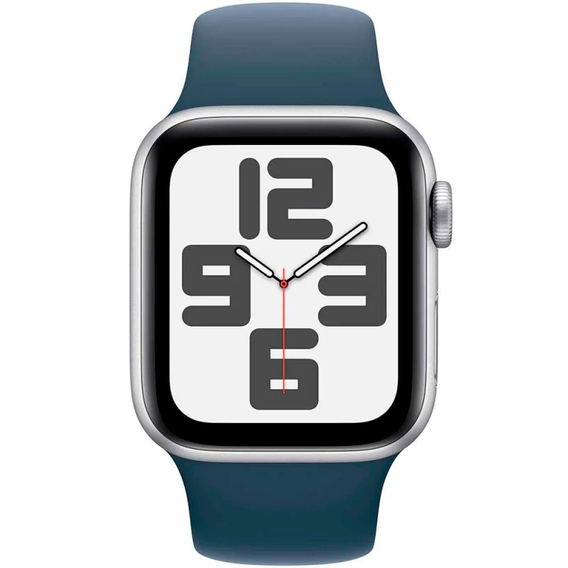 Apple Watch SE 2023, 44 мм, алюминий цвета «Silver», спортивный ремешок цвета «Blue» M/L, картинка 4