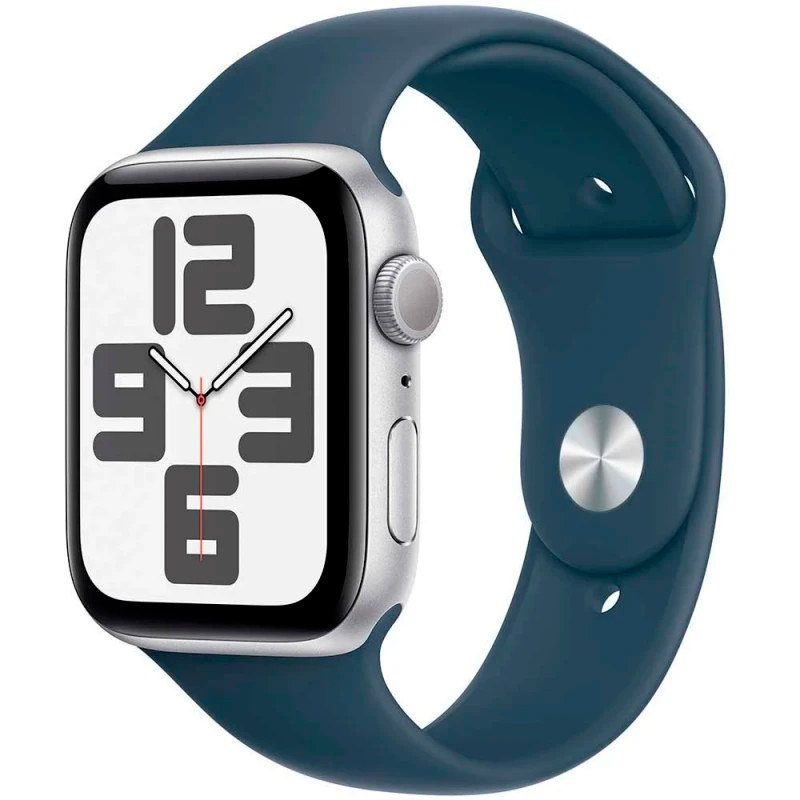 Apple Watch SE 2023, 44 мм, алюминий цвета «Silver», спортивный ремешок цвета «Blue» M/L, картинка 1