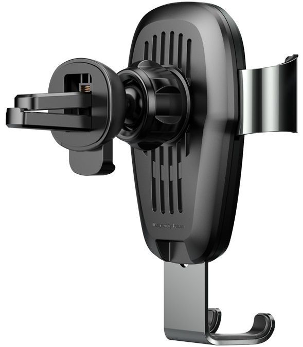 Держатель магнитный c зарядкой BASEUS Metal Wireless Charger Qi Gravity - Black, картинка 4