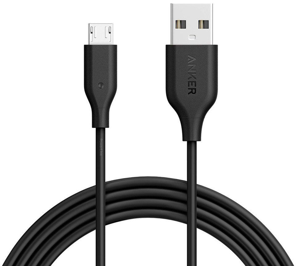Кабель ANKER PowerLine Micro USB Cable 3.0m - Черный, картинка 1