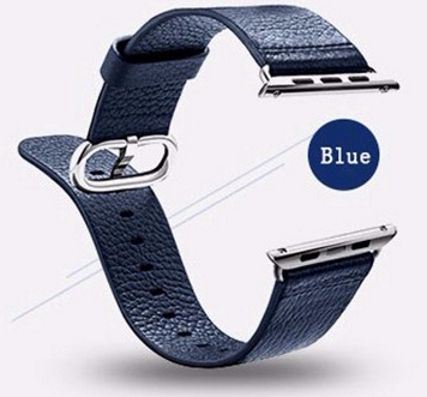 Ремешок кожаный Classic для Apple Watch 38mm Blue, картинка 1