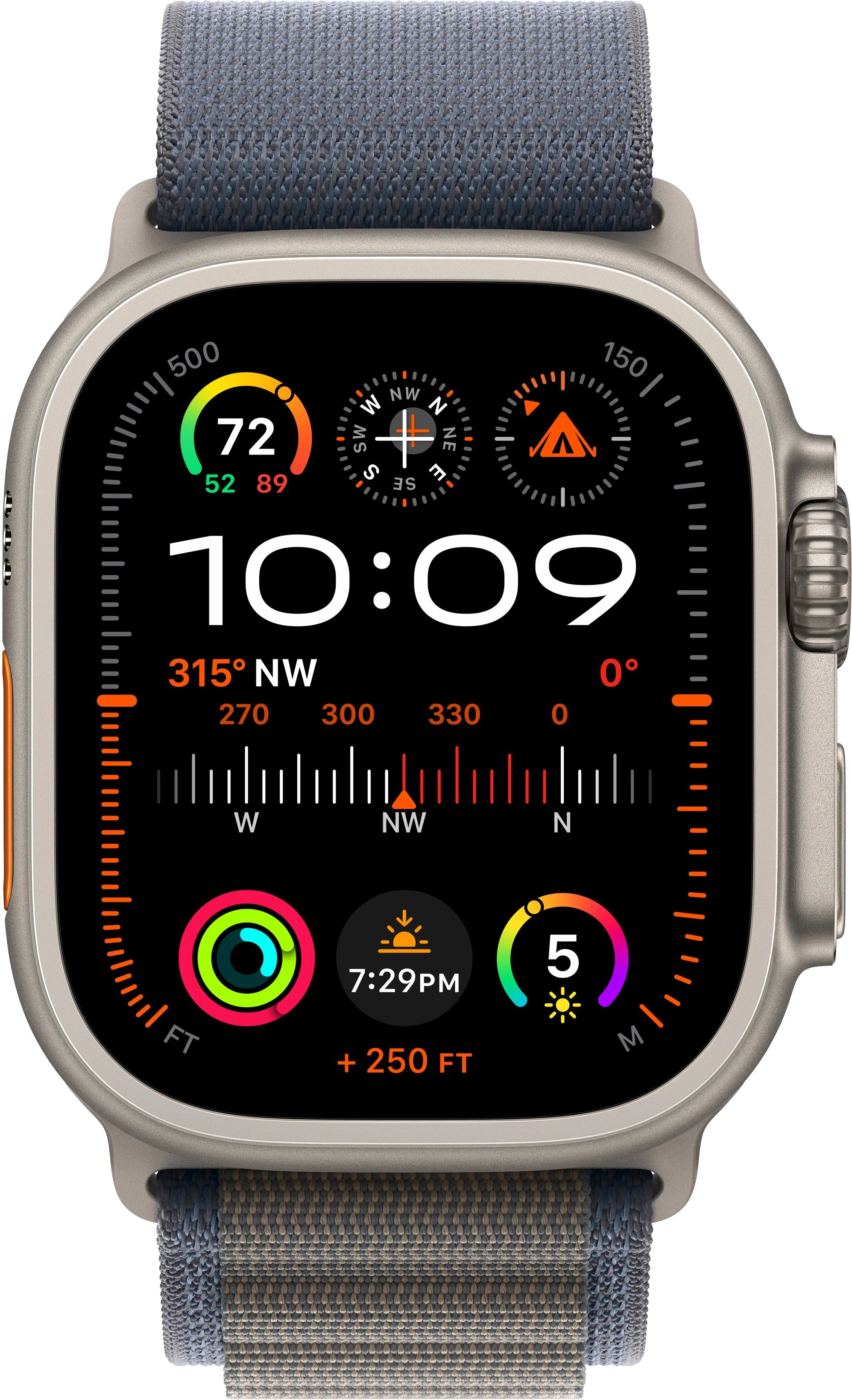 Apple Watch Ultra 2 GPS, 49 мм, корпус из титана, ремешок Alpine синего цвета, картинка 2