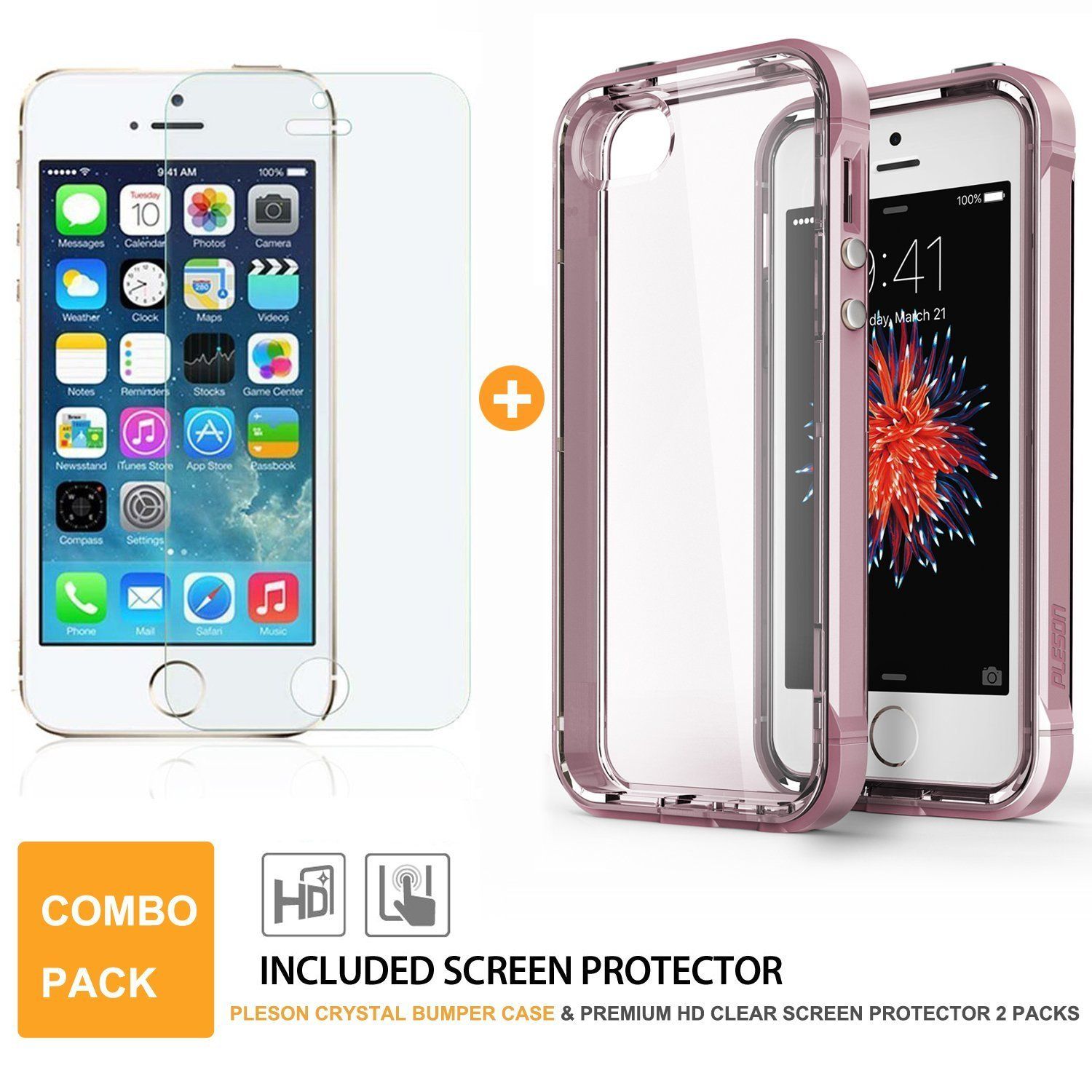 Чехол Pleson iPhone 5S/SE ISE Case - Clear/Pink, картинка 3