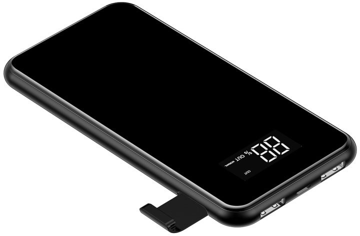 Внешний аккумулятор BASEUS Full Screen Bracket Wireless charge Power Bank 8.000mAh - Черный, картинка 4