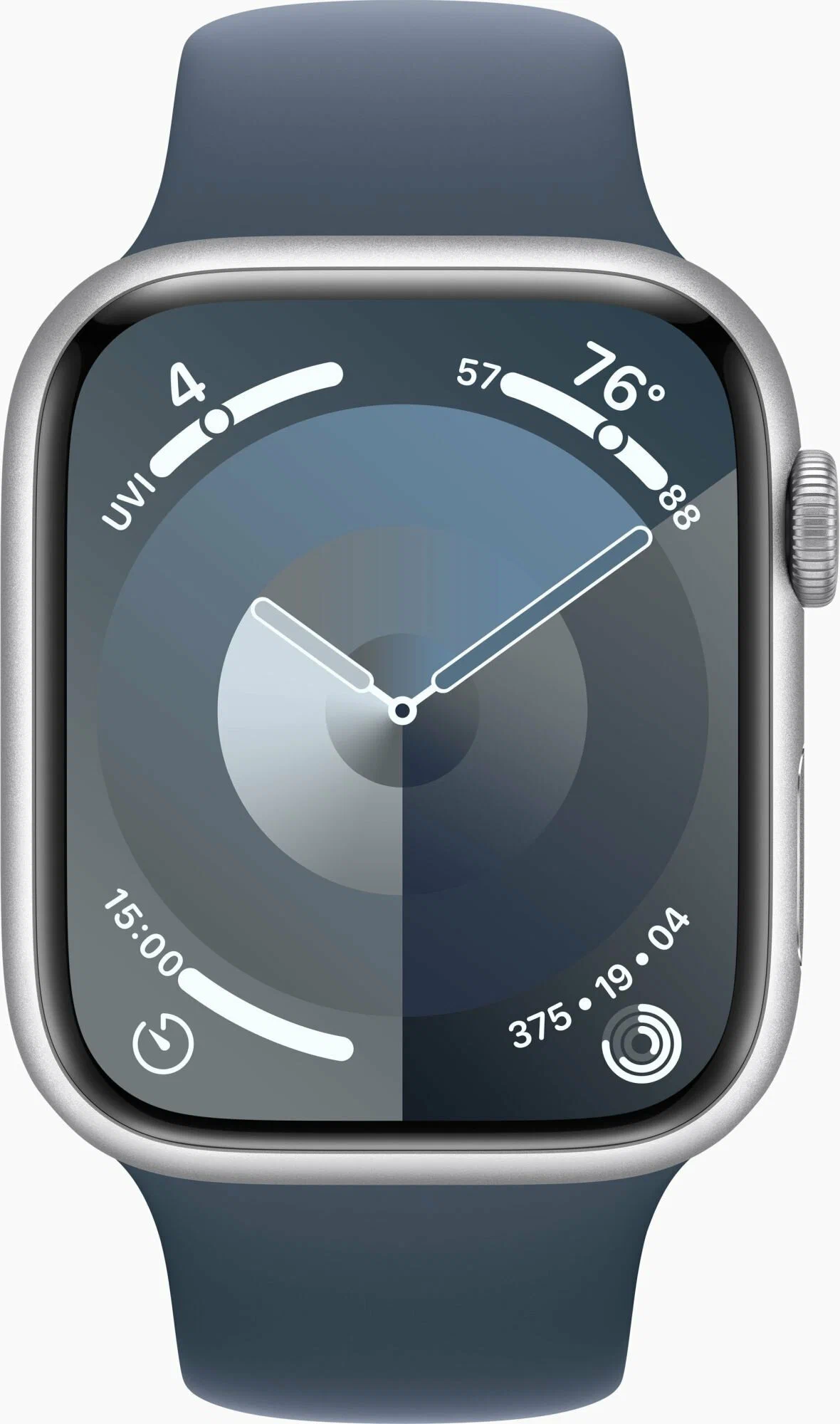 Apple Watch Series 9, 45 мм, алюминий цвета «Silver», ремешок цвета «Blue», картинка 2