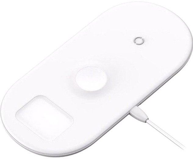 Беспроводная зарядка Baseus Smart 3-in-1 Wireless Charger iPhone/Apple Watch/Airpods Белая, картинка 2