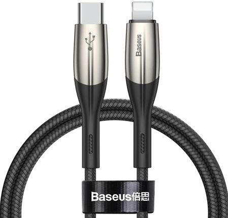 Кабель BASEUS Horizontal Type-C to Lightning Cable 18W 1.0m - Black, картинка 1