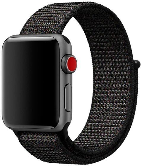 Ремешок нейлоновый для Apple Watch 42/44mm чёрный, картинка 1