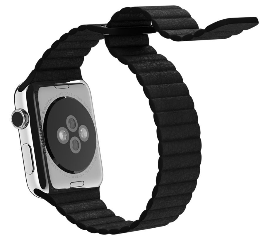 Ремешок кожаный для Apple Watch 38mm Black, картинка 2