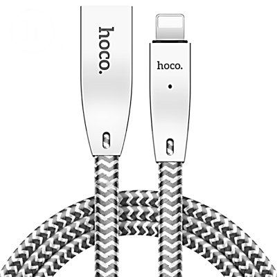 Кабель HOCO U11 Lightning to USB Cable 1.2m - Silver, картинка 1