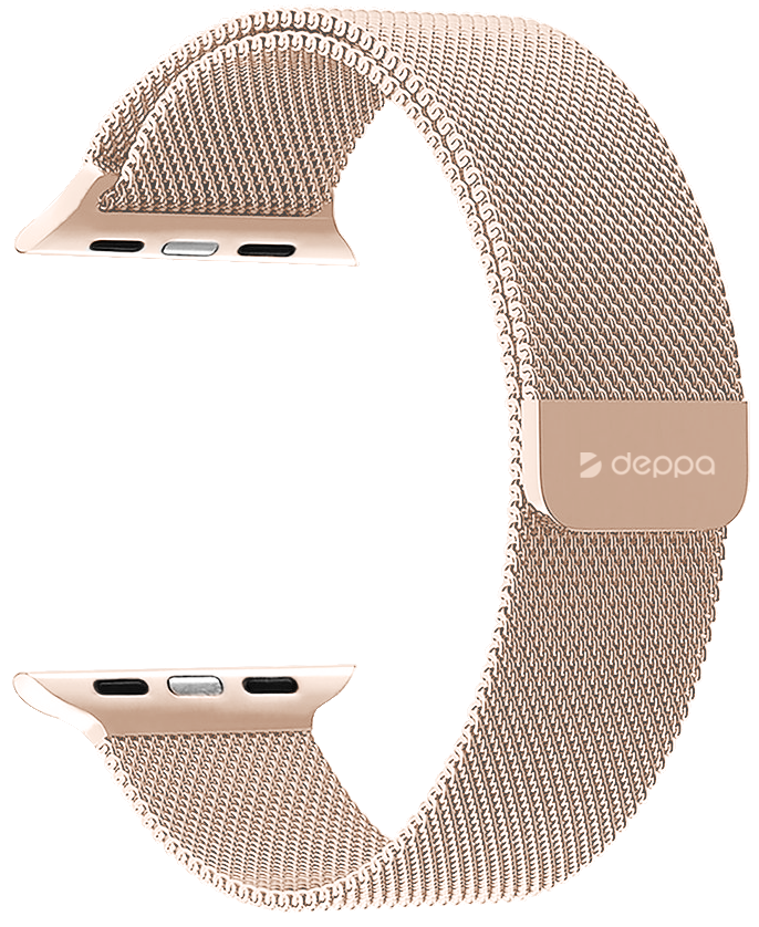 Ремешок из нержавеющей стали Deppa для Apple Watch 38/40mm Розовое золото, картинка 1