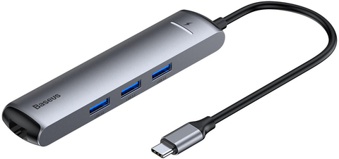 USB-концентратор Baseus Mechanical eye Six-in-one smart HUB (CAHUB-J0G) Серый, картинка 1