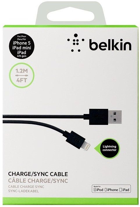 Кабель Belkin Mixit Flat Lightning Cable 1.2m - Black, картинка 4