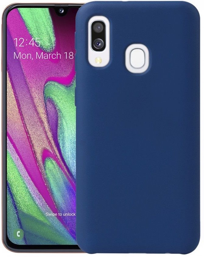 Чехол Samsung Silicone Cover для Samsung Galaxy A40 Midnight Blue, картинка 1