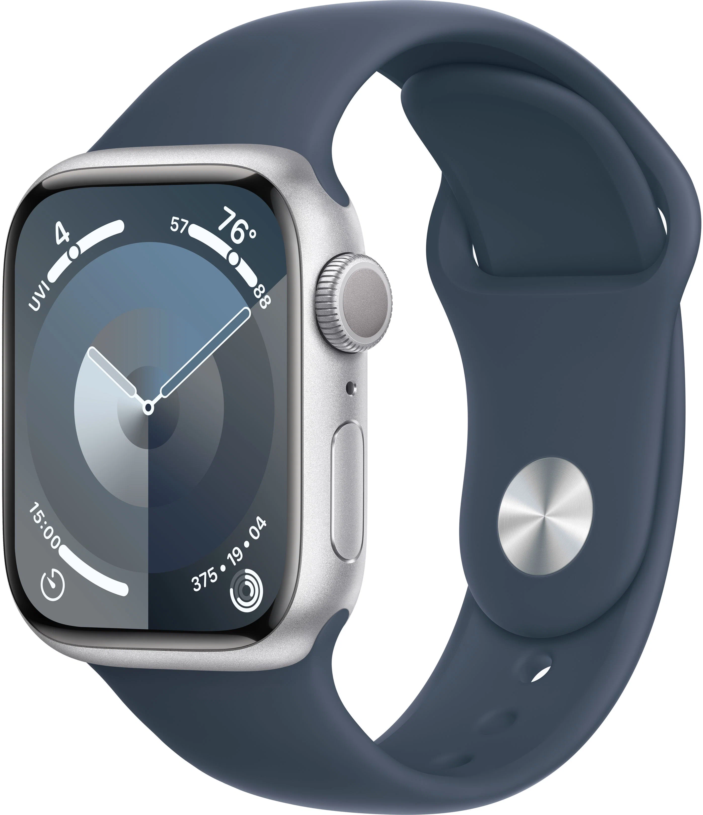 Apple Watch Series 9, 41 мм, алюминий цвета «Silver», ремешок цвета «Blue», картинка 1