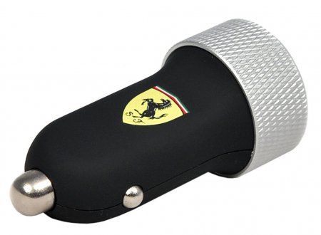 Автомобильное ЗУ Ferrari Car Charger 2 USB 2.1A - Black, картинка 1