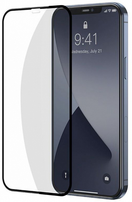 Защитное стекло iPhone 12 / 12 Pro 6D Black, картинка 1