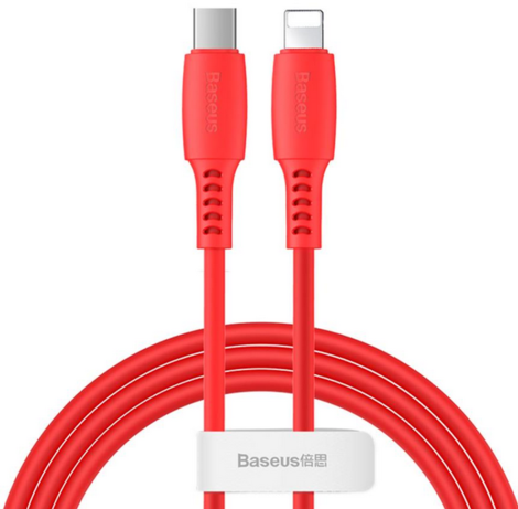 Кабель BASEUS Colorful Cable Type-C to Lightning 18W 1.2m - Red, картинка 1