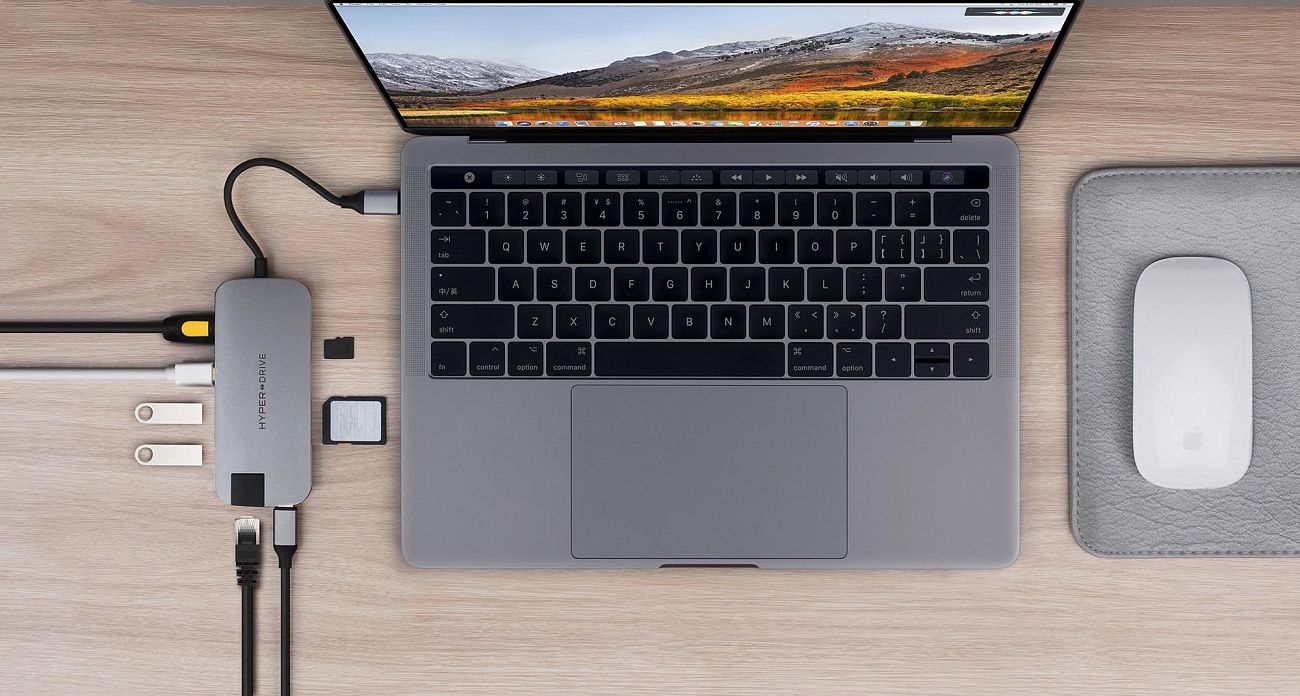 Переходник HyperDrive 4K HDMI 8-in-1 USB-C Hub for MacBook серый, картинка 3