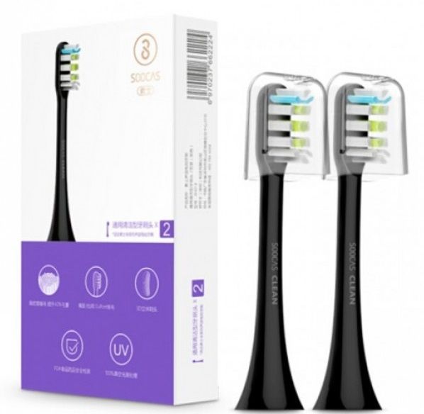 Насадки для электрической зубной щетки Xiaomi Soocare Soocas X3 Black (2шт), картинка 2