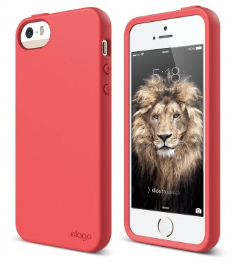 Чехол Elago для iPhone 5S/SE Flex Hard TPU красный, картинка 1