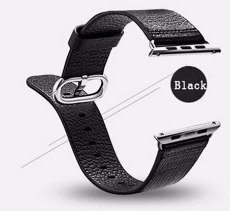 Ремешок кожаный Classic для Apple Watch 42mm Black, картинка 1