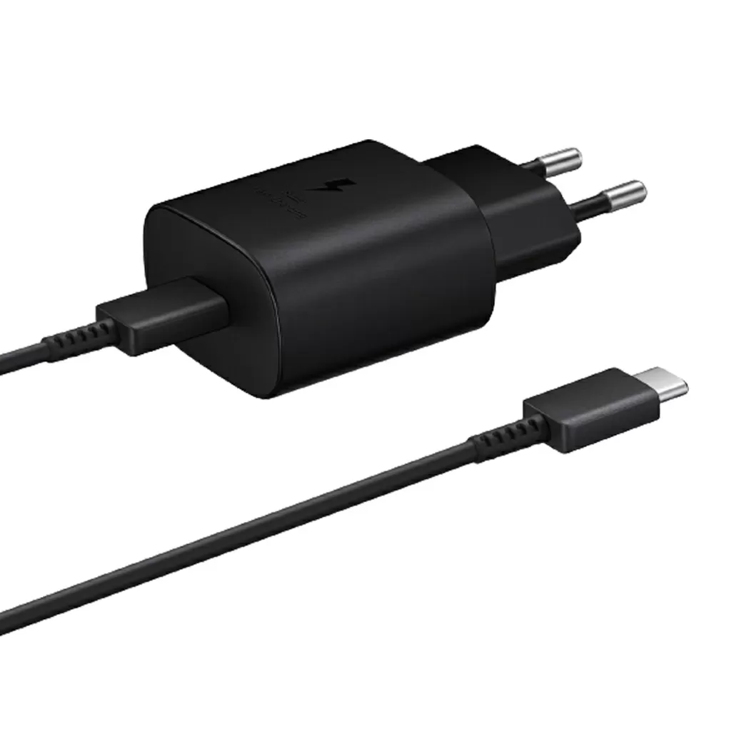 Сетевое зарядное устройство Samsung 25W PD Adapter USB-C to Type-C Cable Black, картинка 1