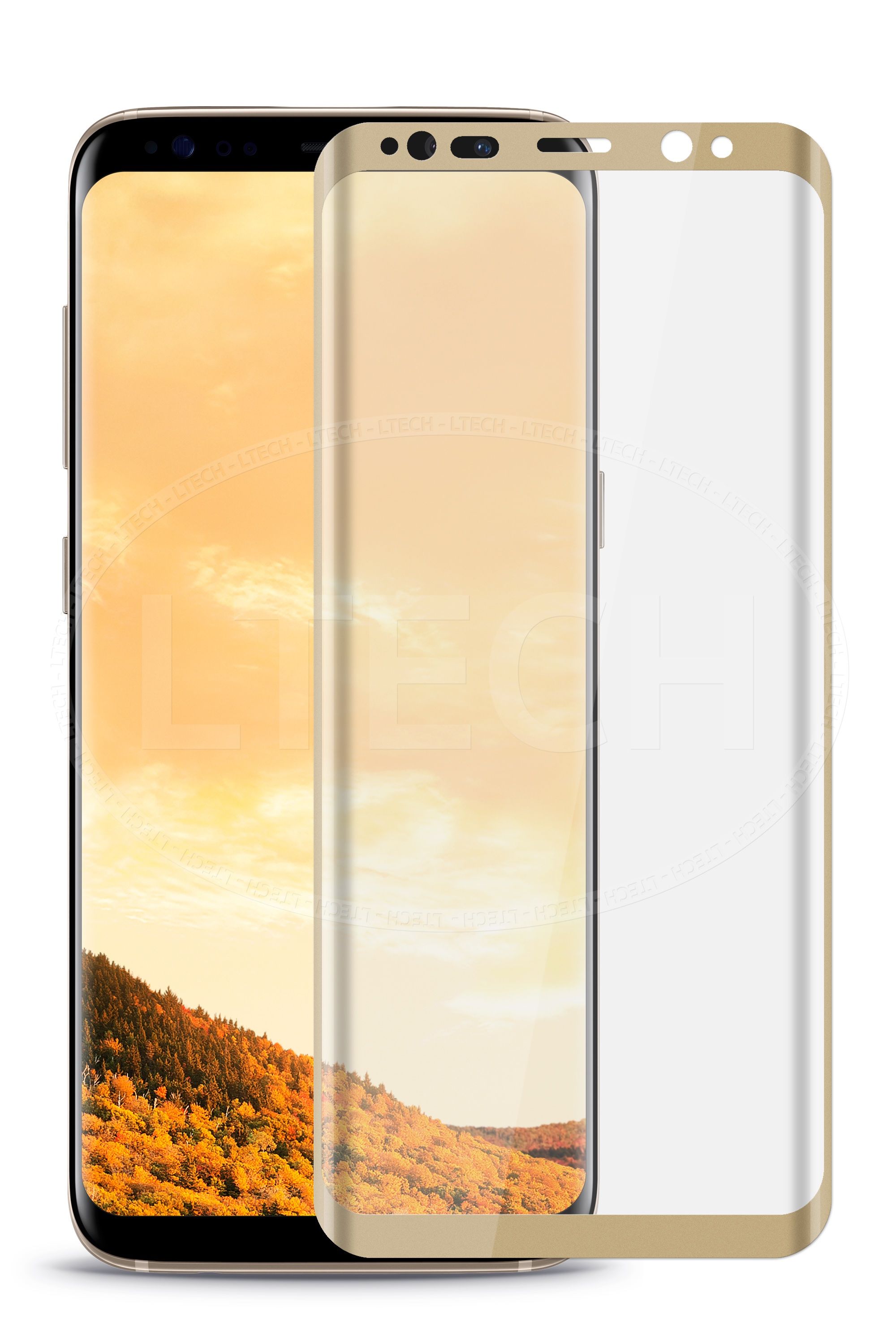 Защитное стекло MAHAZA 3D Tempered Glass Galaxy S8+ - Gold, картинка 2