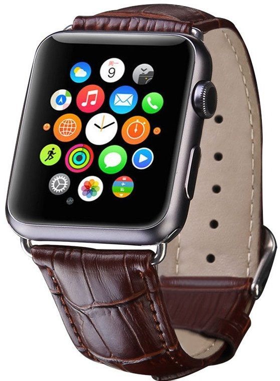Ремешок кожаный VPG для Apple Watch 42/44mm Leather Brown, картинка 1