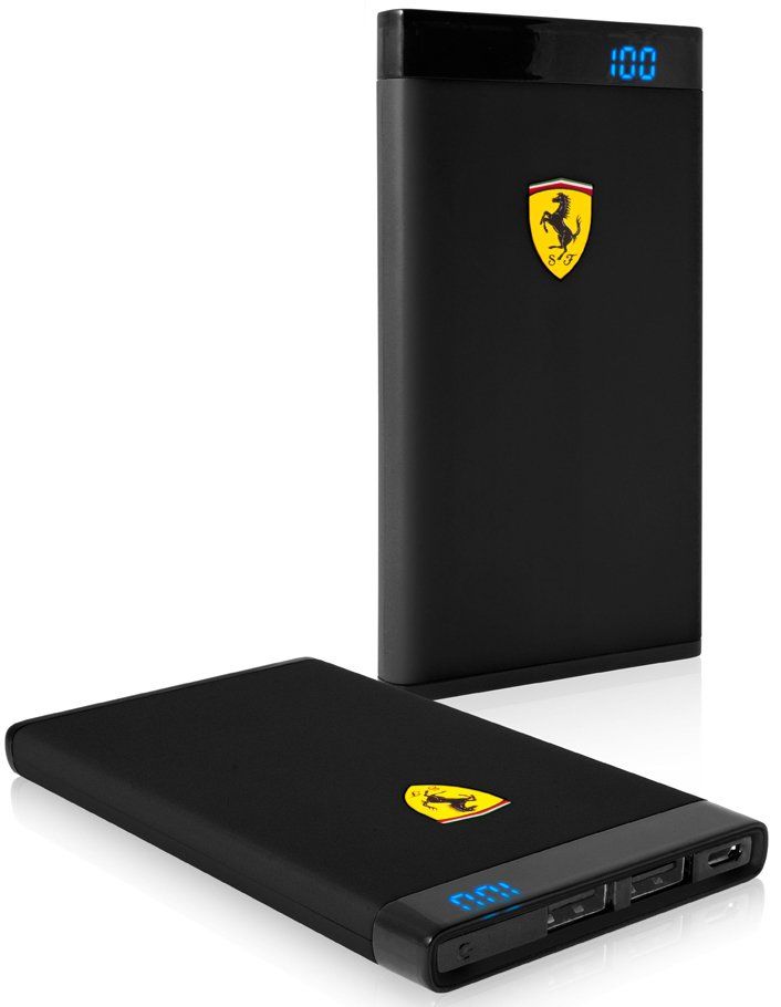 Внешний аккумулятор Ferrari Portable Battery Charger 12000 mAh LED - Black, картинка 1