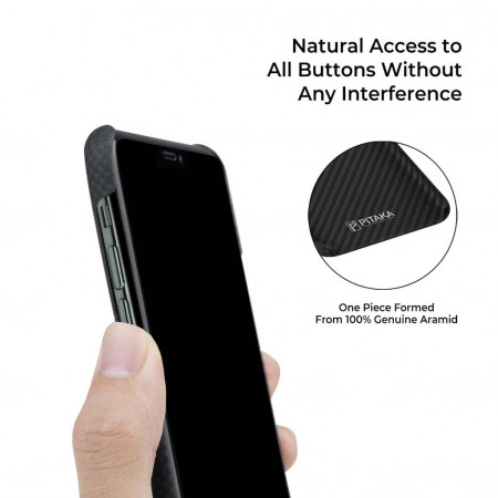 Кевларовый Чехол Pitakka MagEZ для Apple iPhone 11 Pro Max (Чёрный), картинка 4