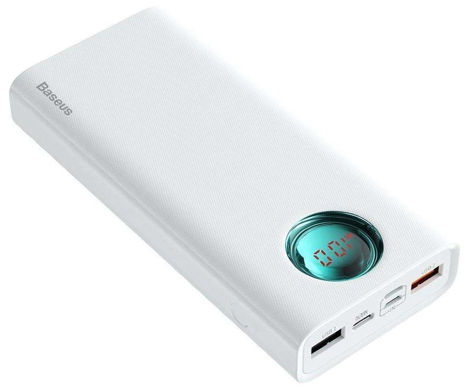 Внешний аккумулятор BASEUS Mulight QC3.0 + PD3.0 20000mAh Белый, картинка 2