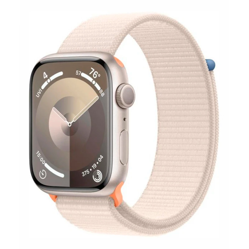 Apple Watch Series 9, 41 мм, алюминий цвета «Starlight», ремешок Loop цвета «Starlight»