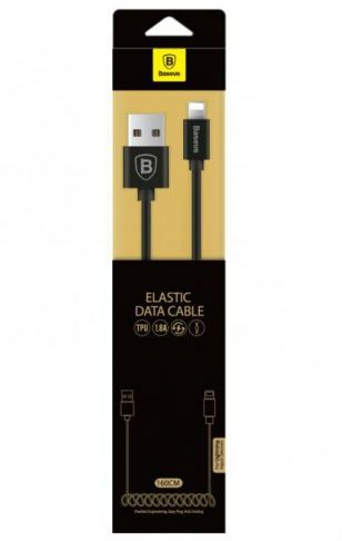 Кабель BASEUS Elastic Data Cable 1.6m - Black, картинка 4