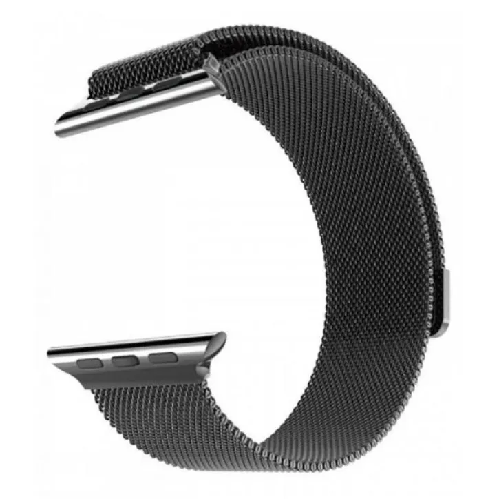 Ремешок для Apple Watch 42/44/45/49mm Миланская петля, черный, картинка 1