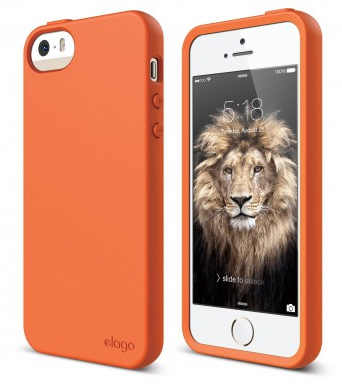 Чехол Elago для iPhone 5S/SE Flex Hard TPU оранжевый, картинка 1
