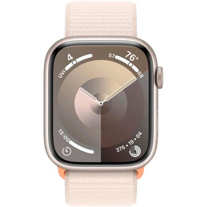 Apple Watch Series 9, 41 мм, алюминий цвета «Starlight», ремешок Loop цвета «Starlight», картинка 2