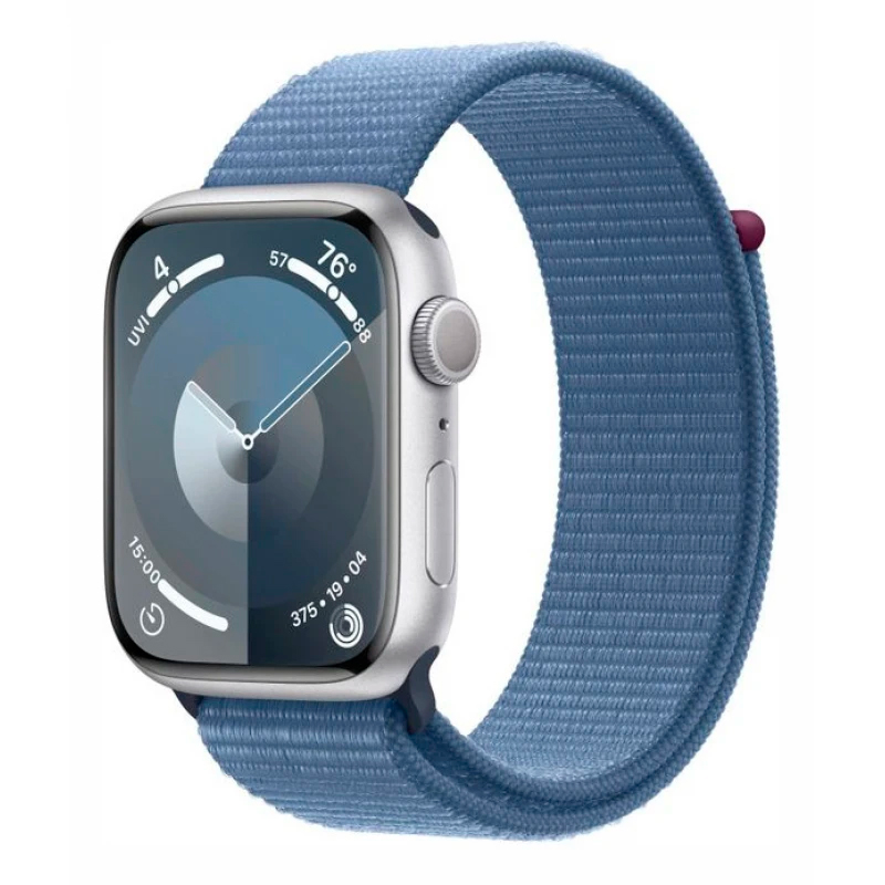 Apple Watch Series 9, 41 мм, алюминий цвета «Silver», ремешок Loop цвета «Blue»