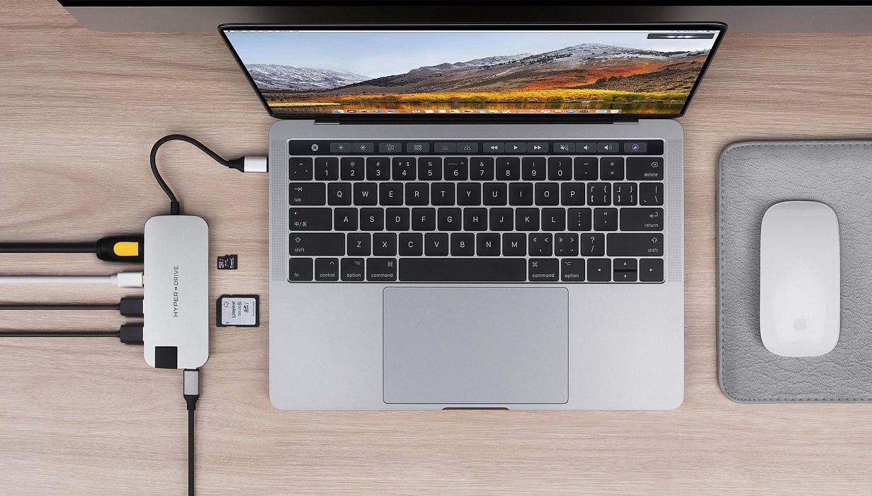 Переходник HyperDrive 4K HDMI 8-in-1 USB-C Hub for MacBook серебристый, картинка 3