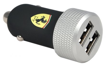 Автомобильное ЗУ Ferrari Car Charger 2 USB 2.1A - Black, картинка 2