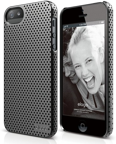 Чехол Elago для iPhone 5S/SE Breathe Hard PC перфорированный серый, картинка 1