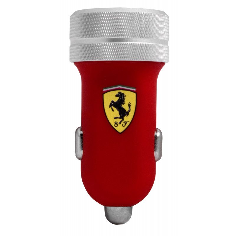 Автомобильное ЗУ Ferrari Car Charger 2 USB 2.1A + Lightning + 30 pin Cable - Red